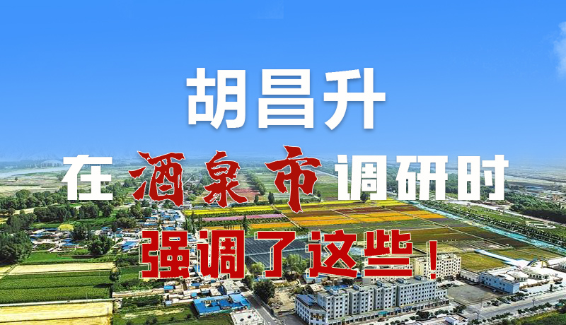 圖解|胡昌升在酒泉市調(diào)研時強(qiáng)調(diào)了這些！