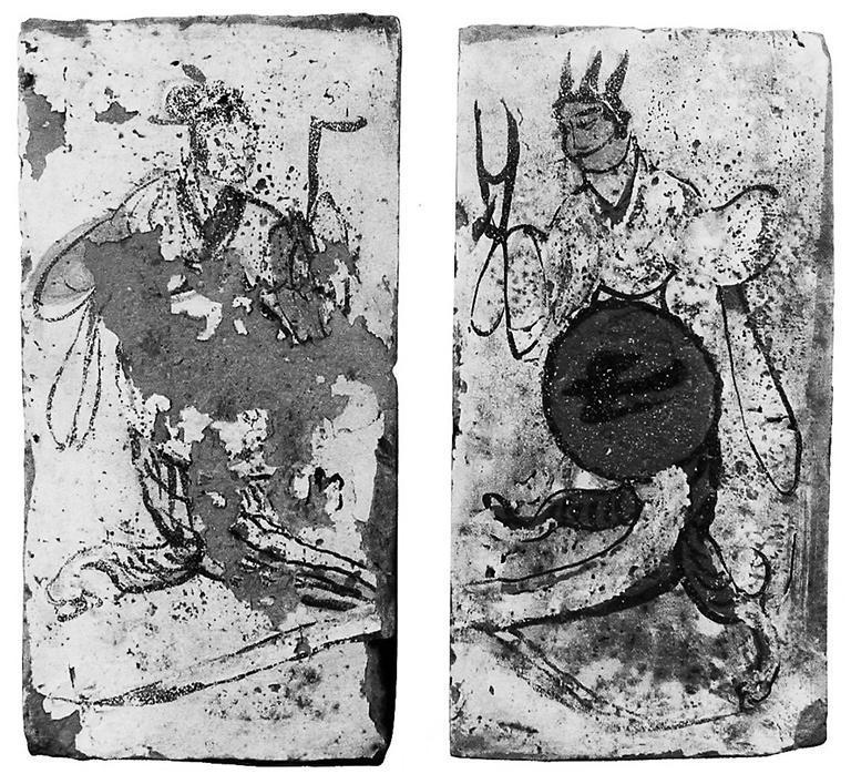 高臺縣博物館藏魏晉墓出土的女媧、伏羲畫像磚