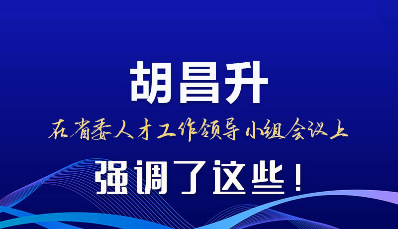 圖解|胡昌升在省委人才工作領導小組會議上強調了這些！