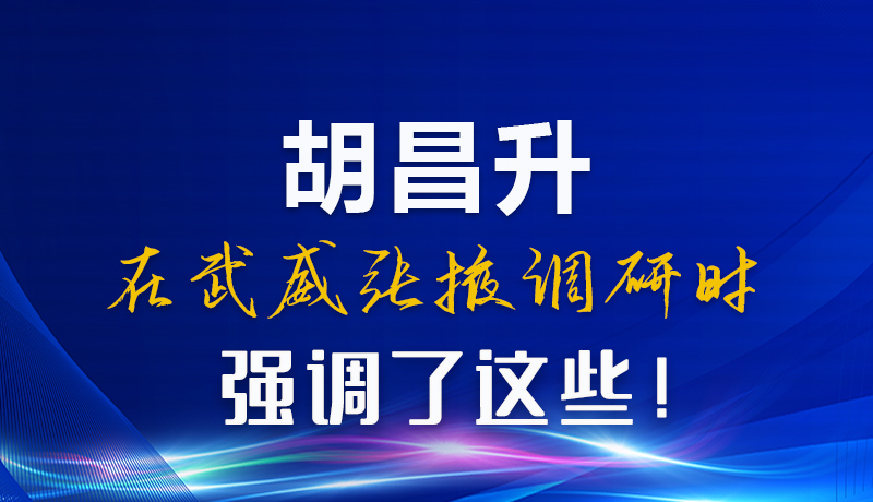 圖解|胡昌升在武威張掖調(diào)研時(shí)強(qiáng)調(diào)了這些！